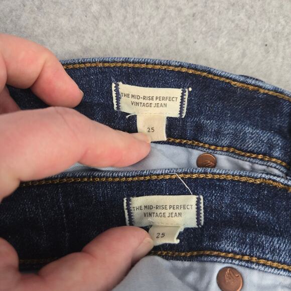 Madewell The Mid Rise Perfect Vintage Jean Jeans Bundle Of 2 Size 25 - Picture 7 of 8